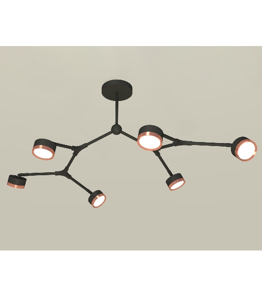 Светильник Ambrella light XB9056153/6 SBK/PPG черный песок/золото розовое полированное GX53 (C9056, N8126)