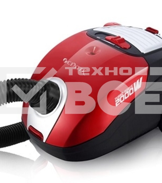 Пылесос Centek CT-2511 красный, 400/2000 Вт, уборка сухая, пылесборник мешок, 2 л