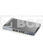 Коммутатор Zyxel GS1350-26HP, 24xGE PoE+, 2xCombo (SFP/RJ-45), бюджет PoE 375 Вт, дальность передачи питания до 250 м, автоперезагрузка PoE-портов, повышенная защита от перенапряжений и электростатических разряд, фото2