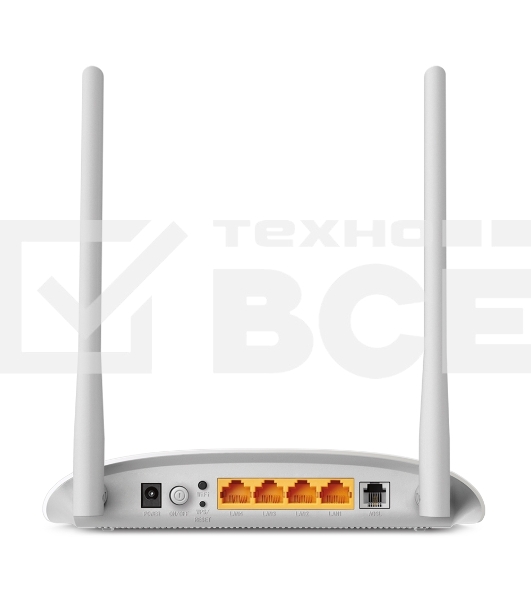 Сетевое оборудование TP-Link SOHO TD-W8961N(RU) 300 Мбит/с, 2T2R, ADSL2/ADSL+, Annex A, 4 порта 100 Мбит/с