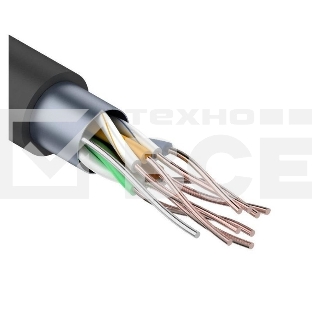 Кабель витая пара F/UTP кат.5E 4х2х24AWG solid CU PE Outdoor черный (м) Rexant 01-0146