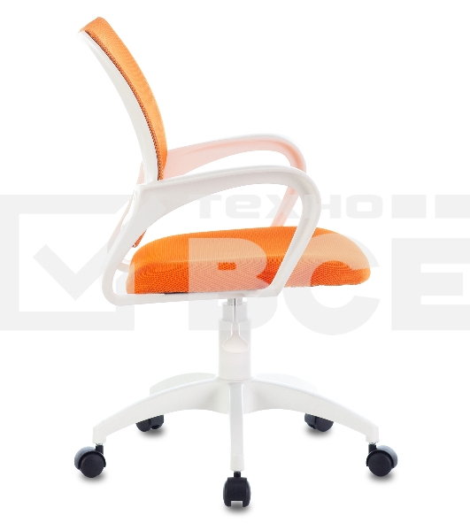 Кресло компьютерное Бюрократ CH-W695NLT TW-38-3 TW-96-1 оранжевый, сетка/ткань, крестовина пластик, пластик белый