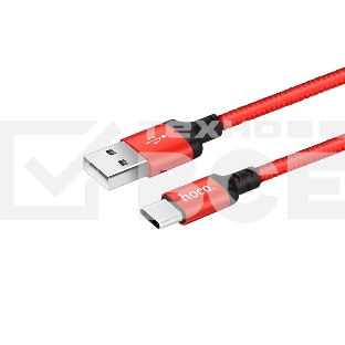 Кабель HOCO X14 USB 2.0, AM/Type-C M, черно-красный, 1м
