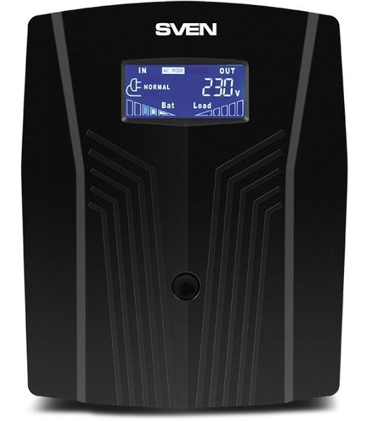 Источник бесперебойного питания UPS Sven Pro 1500 (1000 WA, LCD, USB, RG-45, 3 евро розетки)