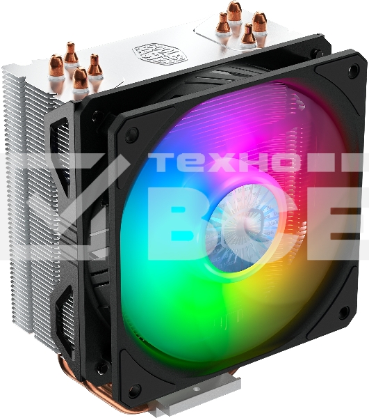 Кулер для процессора Cooler Master Hyper 212 ARGB черный, 120 мм, алюминий/медь, 1800 об/мин, 27 дБ, 4 pin, 150 Вт, 157 мм