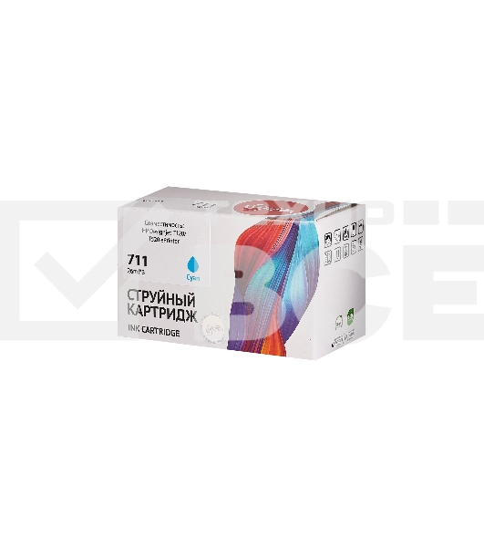 Набор струйных картриджей Sakura CZ134A (№711 Cyan 3-pack) для HP, голубой, 26 мл.