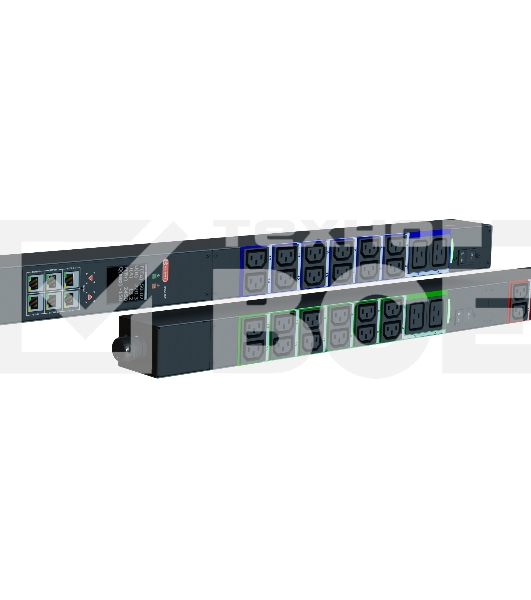 Блок распределения питания Elemy IPDU-5931 верт.размещ. 6xC19 36xC13 с мониторингом 3x16A IEC 60309 2.4м