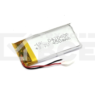Аккумулятор Li-Pol (батарея) 4*20*40мм 2pin 3.7V/450mAh