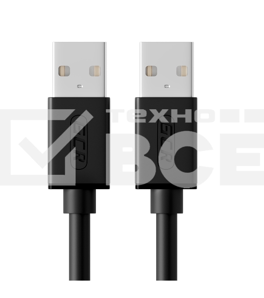 Кабель 0.15m USB 2.0, AM/AM, черный, 28/28 AWG, экран, армированный, морозостойкий