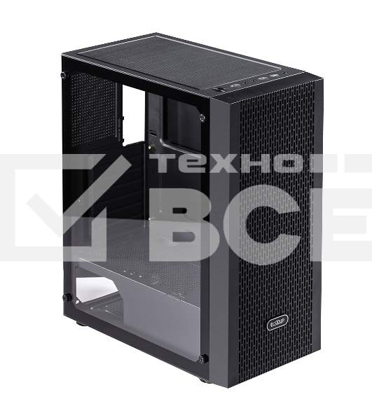 Корпус без блока питания PCCOOLER MA100 MESH BK, Mesh Mid Tower, черный, TG, 0.4 SPCC, 3x120мм ARGb ATX, mATX, mITX 160/310/180мм 2x2.5', 2x3.5', 7xPCI 1xUSB-A 3.0, 2xUSB-A 2.0 360x200x446mm