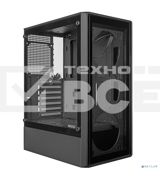 Компьютерный корпус Ginzzu CL125 ATX передняя панель Стекло