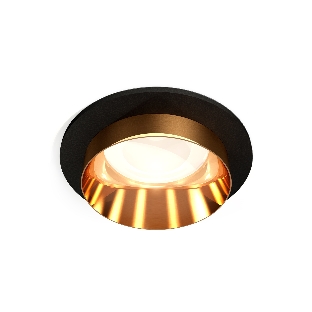 Комплект встраиваемого светильника Ambrella light XC6513024 SBK/PYG черный песок/золото желтое полированное MR16 GU5.3 (C6513, N6134)