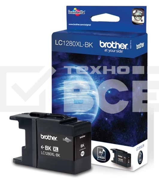 Картридж струйный Brother LC1280XLBK черный (2400 стр) для Brother MFC-J6510DW, MFC-J5910DW, MFC-J6710DW, MFC-J6910DW, MFC-J6710D