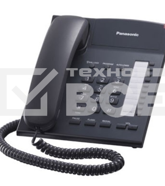Телефон проводной Panasonic KX-TS2382RUB черный индикатор вызова,повторный набор последнего номера,4 уровня громкости звонка