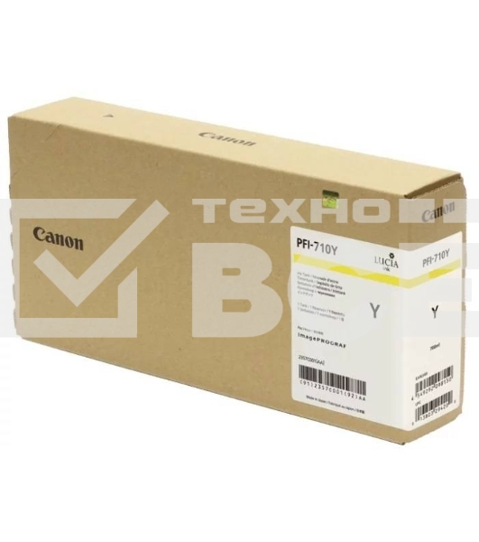 Картридж струйный Canon PFI-710 Y 2357C001 желтый (700 мл) для Canon TX-2000/TX-3000/TX-4000