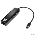 Кабель-адаптер 5bites UA3C-45-09BK USB3.1, 3хUSB2.0, RJ45 100MB, черный, фото 1