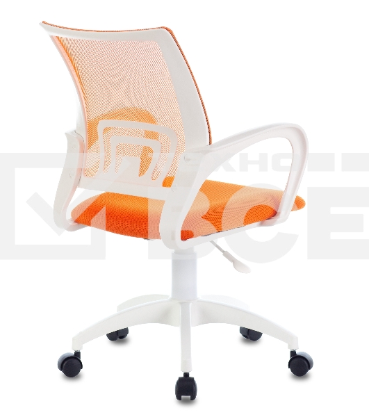 Кресло компьютерное Бюрократ CH-W695NLT TW-38-3 TW-96-1 оранжевый, сетка/ткань, крестовина пластик, пластик белый
