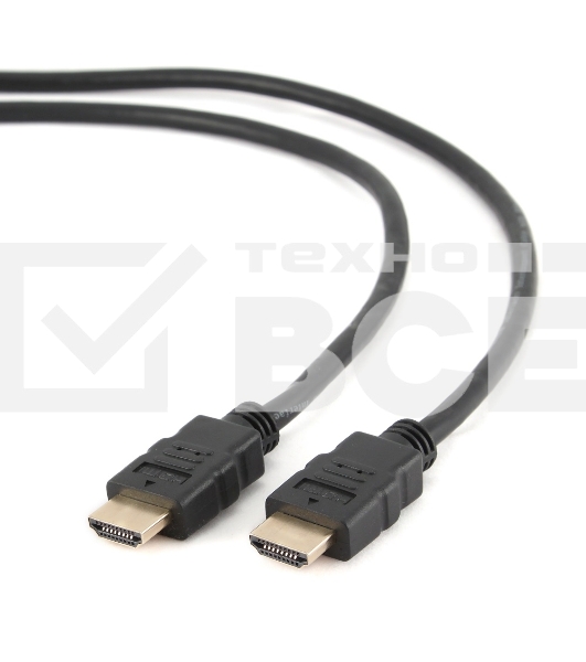 Кабель Cablexpert HDMI CC-HDMI4-1M, 19M/19M, v2.0, медь, позол.разъемы, экран, 1м, черный, пакет