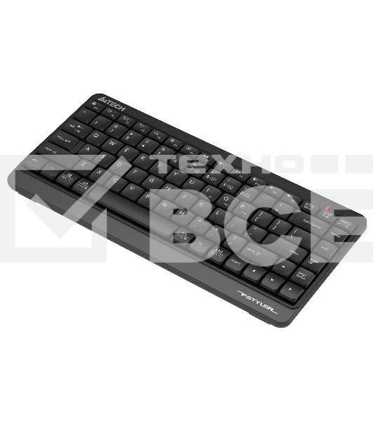 Клавиатура беспроводная A4Tech Fstyler FBK11 (FBK11 GREY), USB, Bluetooth/Радиоканал, черный/серый