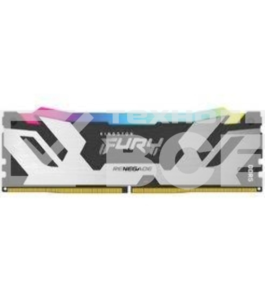 Оперативная память Kingston Fury Renegade, DDR5, 16GB (1x16GB), 6400MHz, CL32, с радиатором, RGB, серебристый/черный