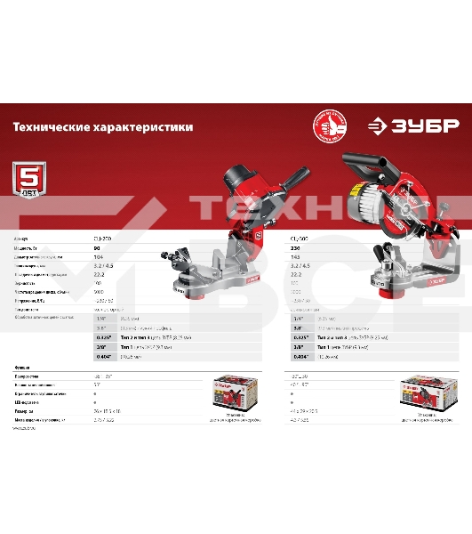 Станок заточной ЗУБР СЦ-200 для пильных цепей, d104 мм, 90 Вт