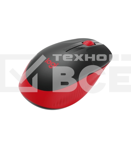Мышь беспроводная Logitech M190 черный/красный, 1000 dpi, радиоканал, USB, кнопки - 3