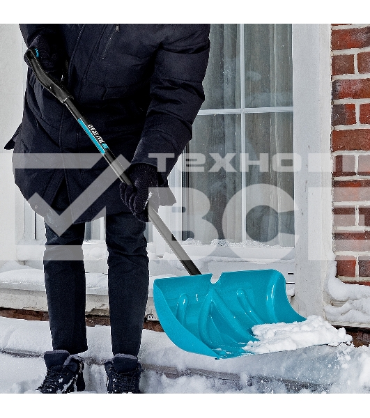 Лопата для уборки снега пластиковая LUXE,500х325х1300 мм, металлопластиковый черенок Palisad