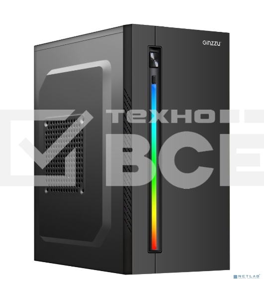 Компьютерный корпус Ginzzu D350 2*USB 2.0,AU RGB w/o PSU