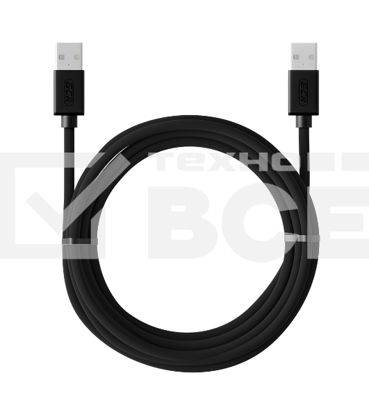 Кабель 0.15m USB 2.0, AM/AM, черный, 28/28 AWG, экран, армированный, морозостойкий