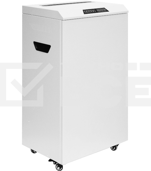 Шредер ГЕЛЕОС УО90-5, DIN P-5 (4 ур-нь секр.), фрагмент 1,9х15мм, 18-21 лист (70г/м2), CD/пл.карты/скрепки/скобы, 90 литров