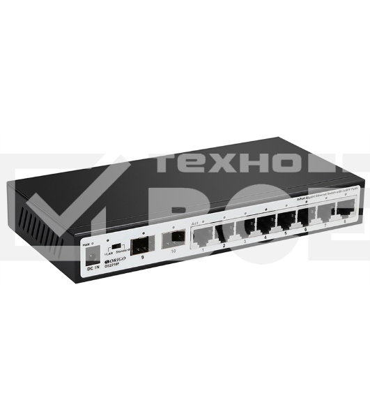 Неуправляемый коммутатор ORIGO Unmanaged Switch 8x1000Base-T, 2x1000Base-X SFP, metal case