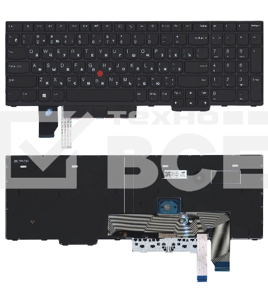 Клавиатура для ноутбука Lenovo Thinkpad T15p P15v черная