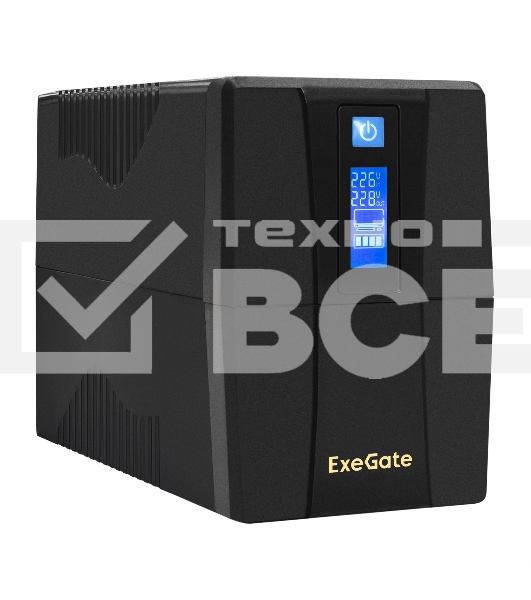 Источник бесперебойного питания ExeGate EX292775RUS Power Smart ULB-800.LCD.AVR.4C13 <800VA/480W, LCD, AVR, 4*C13, металлический корпус, Black>