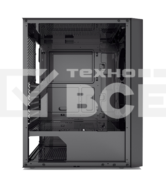 Корпус без блока питания PCCOOLER MA100 MESH BK, Mesh Mid Tower, черный, TG, 0.4 SPCC, 3x120мм ARGb ATX, mATX, mITX 160/310/180мм 2x2.5', 2x3.5', 7xPCI 1xUSB-A 3.0, 2xUSB-A 2.0 360x200x446mm