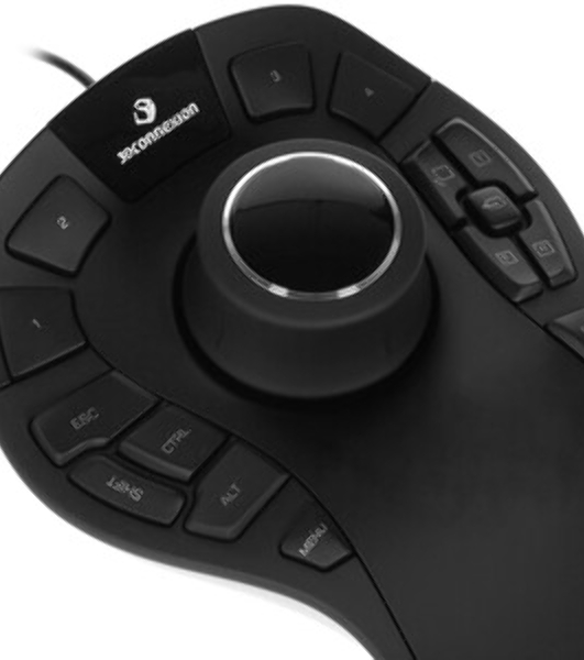 Мышь проводная 3DConnexion SpaceMouse Pro (3DX-700040) черный, 2000 dpi, USB, кнопки - 15