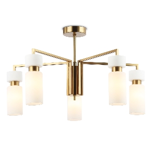 Люстра Ambrella light LH56124/5 BS/FR латунь/белый матовый E14*5 max 40W D605*350