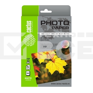 Фотобумага Cactus CS-MA623050 A6/230г/м2/50л./белый матовое для струйной печати
