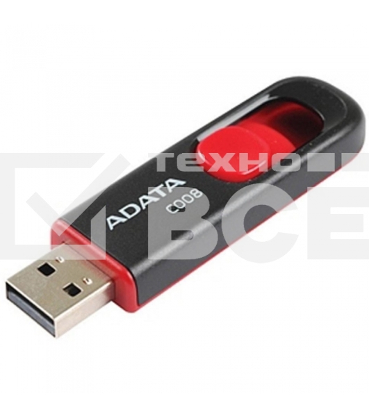 Флеш диск ADATA Flash Drive 32Gb С008 AC008-32G-RKD {USB2.0, Black-Red}