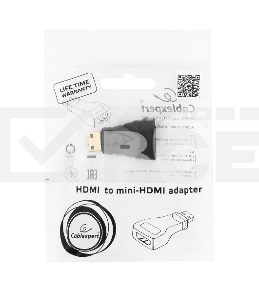 Переходник Gembird Переходник HDMI-miniHDMI 19F/19M, золотые разъемы, пакет A-HDMI-FC