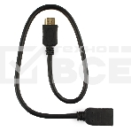 Кабель-удлинитель HDMI Cablexpert CC-HDMI4X-0.5M, 19M/19F, v2.0, позол.разъемы, экран, 0.5м, черный, пакет, фото3