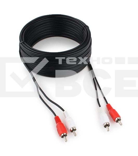 Кабель аудио Cablexpert CCA-2R2R-15M, 2xRCA - 2xRCA, 15м