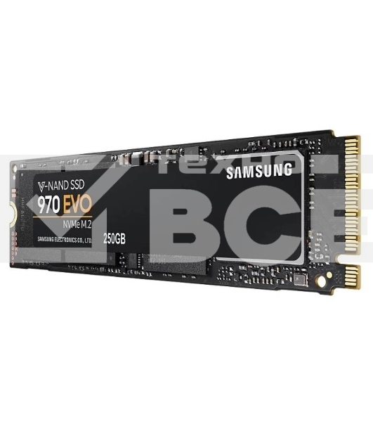 Накопитель SSD Samsung 970 EVO Plus MZ-V7S250BW, 250Gb, PCIe 3.0 x4, M.2 2280, NVMe, R/W 3500/2300