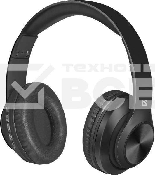 Беспроводные/проводные наушники Defender FreeMotion B552 черный, накладные, Bluetooth + проводной, складная конструкция, до 5 ч