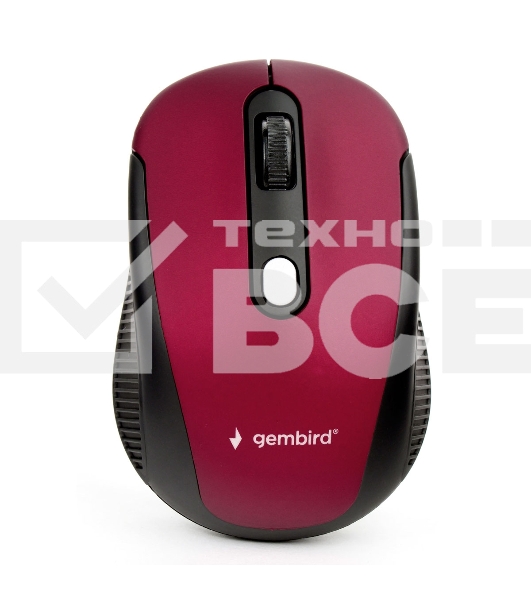 Мышь беспроводная Gembird MUSW-420-1 красный, 1600 dpi, радиоканал, USB, кнопки - 4