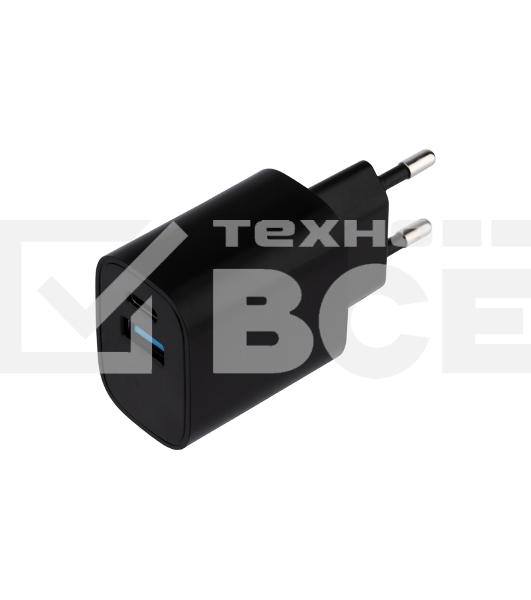 Сетевое зарядное устройство Rexant USB + Type-C, 5V, 2.4 A, черный