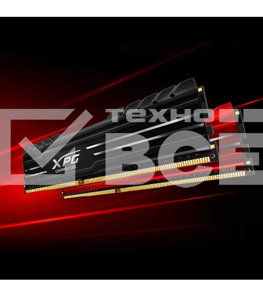 Оперативная память XPG Gammix D10, DDR4, 8GB (1x8GB), 3200MHz, CL16, UDIMM, с радиатором, черный