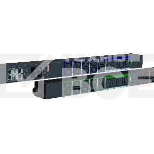 Блок распределения питания Elemy IPDU-5936 верт.размещ. 12xC19 30xC13 с мониторингом 3x16A IEC 60309 2.4м