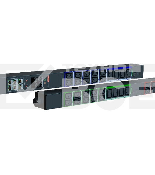 Блок распределения питания Elemy IPDU-5936 верт.размещ. 12xC19 30xC13 с мониторингом 3x16A IEC 60309 2.4м
