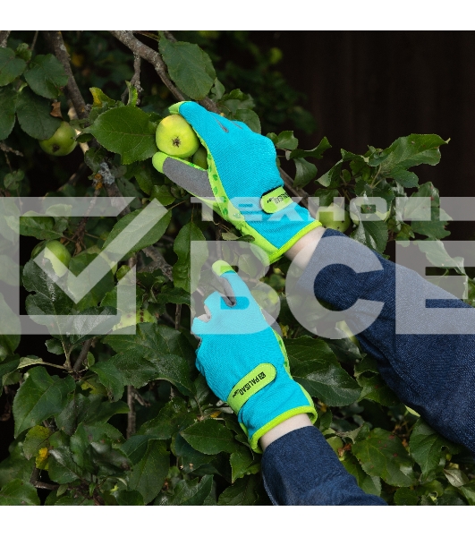 Перчатки садовые на липучке, силиконовое нанесение, размер 8, Luxe Palisad