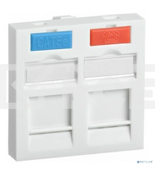 Вставка ITK CS6-22M 45x45 2xJack пластик белый (упак.:1шт)